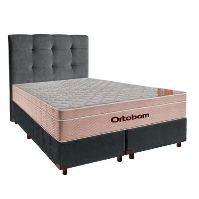 Kit Cabeceira + Cama Box + Colchão Queen Molas Ensacadas Airtech Ortobom