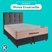 Kit Cabeceira + Cama Box + Colchão Queen Molas Ensacadas Airtech Ortobom