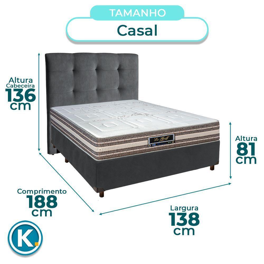 Kit Cabeceira + Cama Box + Colchão Casal Molas Ensacadas Legriff Sankonfort - 3