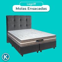 Kit Cabeceira + Cama Box + Colchão Casal Molas Ensacadas Legriff Sankonfort