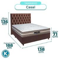 Conjunto Cama Box Marrom Casal + Colchão Molas Ensacadas Legriff Sankonfort + Cabeceira - 3