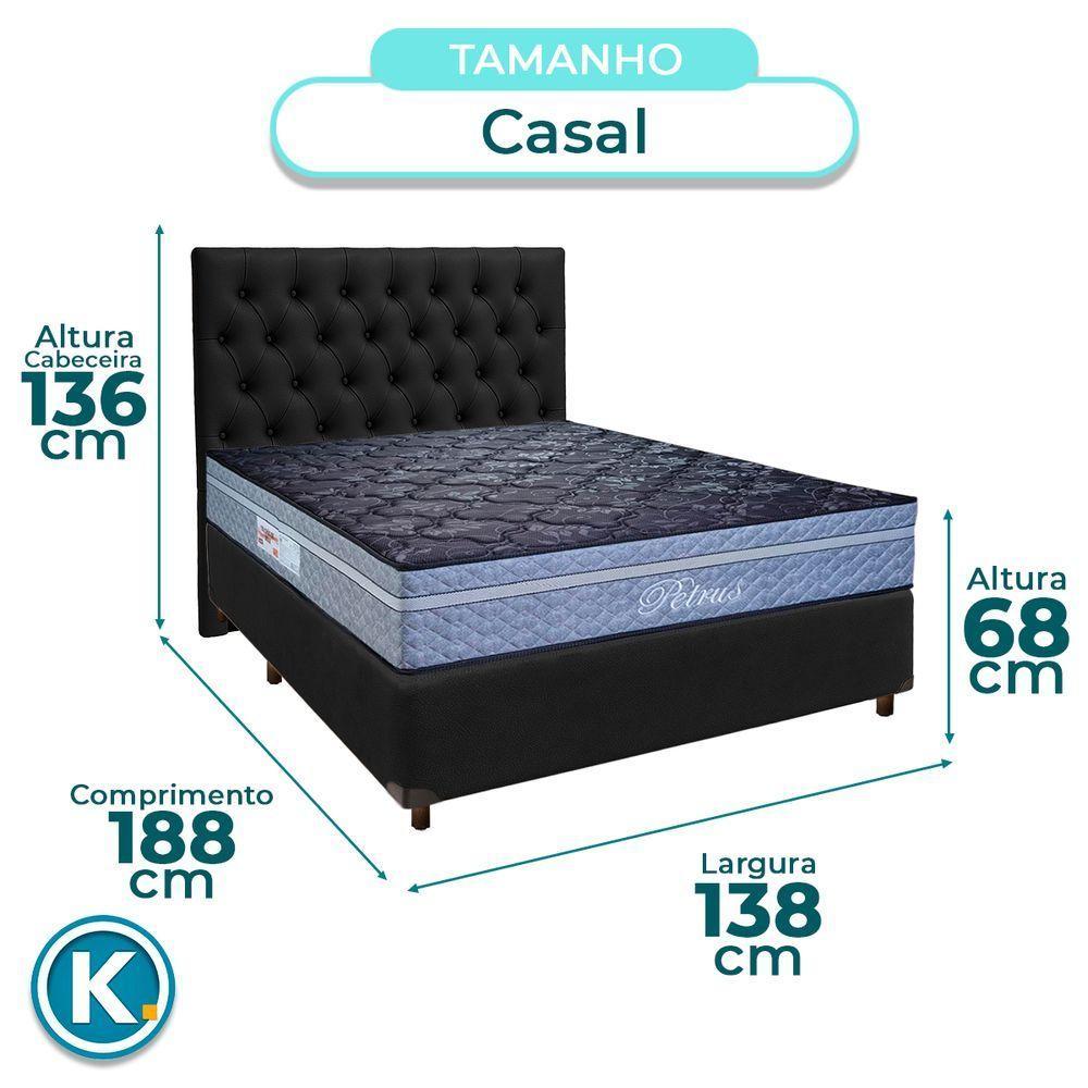 Kit Cabeceira + Cama Box + Colchão Casal Molas Ensacadas Petrus Paropas - 4