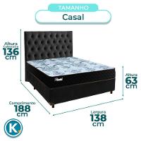 Kit Cabeceira + Cama Box + Colchão Casal Molas Ensacadas Life Gold Paropas - 3