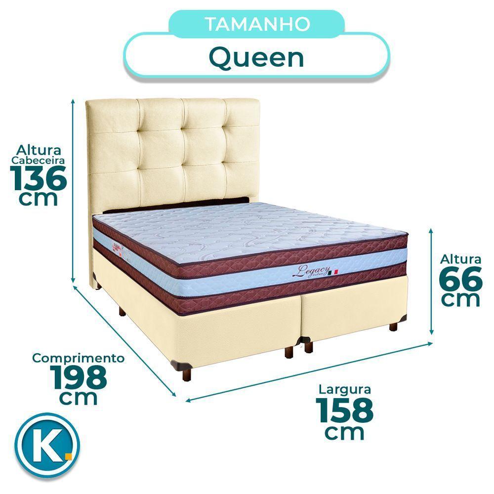 Kit Cabeceira + Cama Box + Colchão Queen Molas Ensacadas Legaccy Paropas - 4