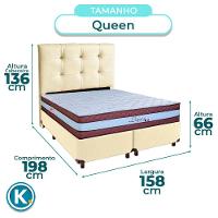 Kit Cabeceira + Cama Box + Colchão Queen Molas Ensacadas Legaccy Paropas