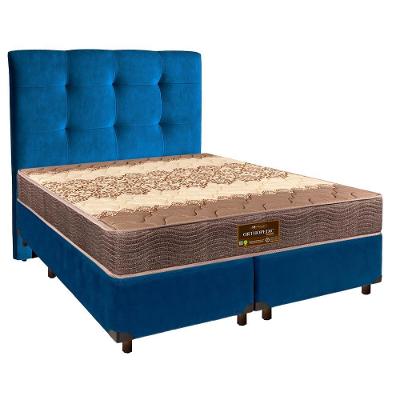 Conjunto Cama Box Blindado Casal + Colchão D26 Ortophedic Sankonfort + Cabeceira