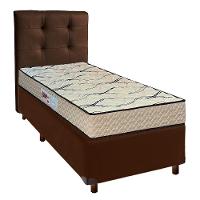 Conjunto Cama Box Marrom Solteiro + Colchão D33 Maxsono Paropas + Cabeceira - 1