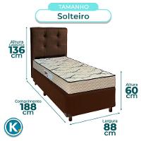 Conjunto Cama Box Marrom Solteiro + Colchão D33 Maxsono Paropas + Cabeceira - 3