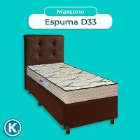 Conjunto Cama Box Marrom Solteiro + Colchão D33 Maxsono Paropas + Cabeceira