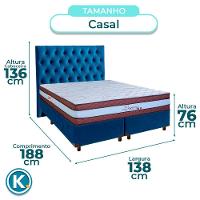 Conjunto Cama Box Blindado Casal + Colchão Molas Ensacadas Legaccy Paropas + Cabeceira - 3