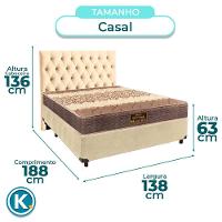 Conjunto Cama Box Perola Casal + Colchão D26 Ortophedic Sankonfort + Cabeceira - 3