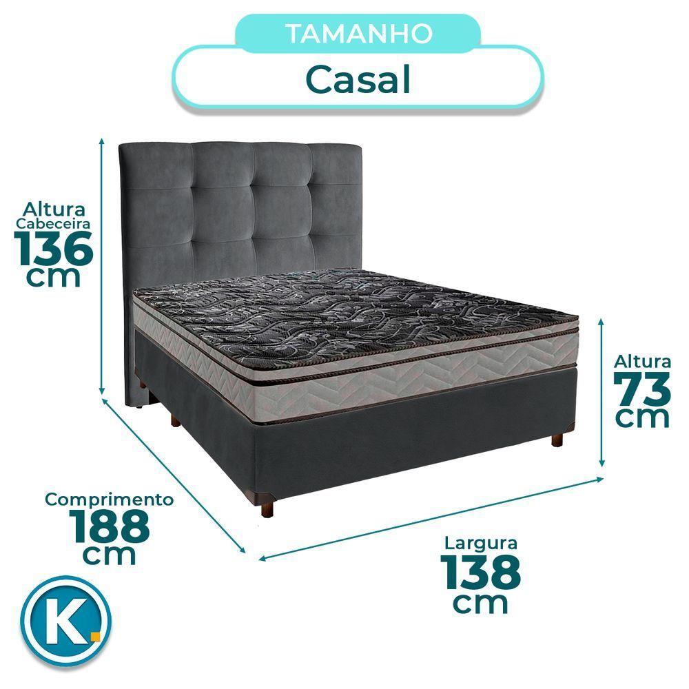 Kit Cabeceira + Cama Box + Colchão Casal D28 Conforto Paropas - 3