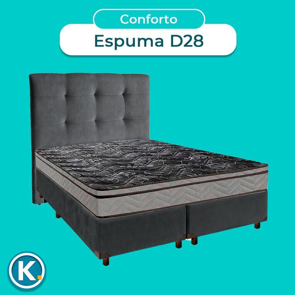 Kit Cabeceira + Cama Box + Colchão Casal D28 Conforto Paropas - 4