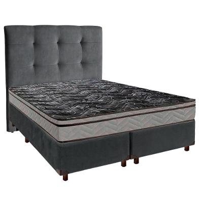 Kit Cabeceira + Cama Box + Colchão Casal D28 Conforto Paropas