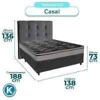 Kit Cabeceira + Cama Box + Colchão Casal D28 Conforto Paropas - 3