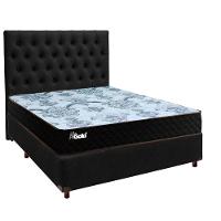 Conjunto Cama Box Preto Casal + Colchão Molas Ensacadas Life Gold Paropas + Cabeceira - 1