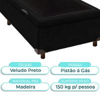 Cama Box Baú Solteiro Preto Nature 88x188 - 2
