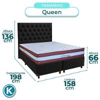 Conjunto Cama Box Preto Queen + Colchão Molas Ensacadas Legaccy Paropas + Cabeceira - 2