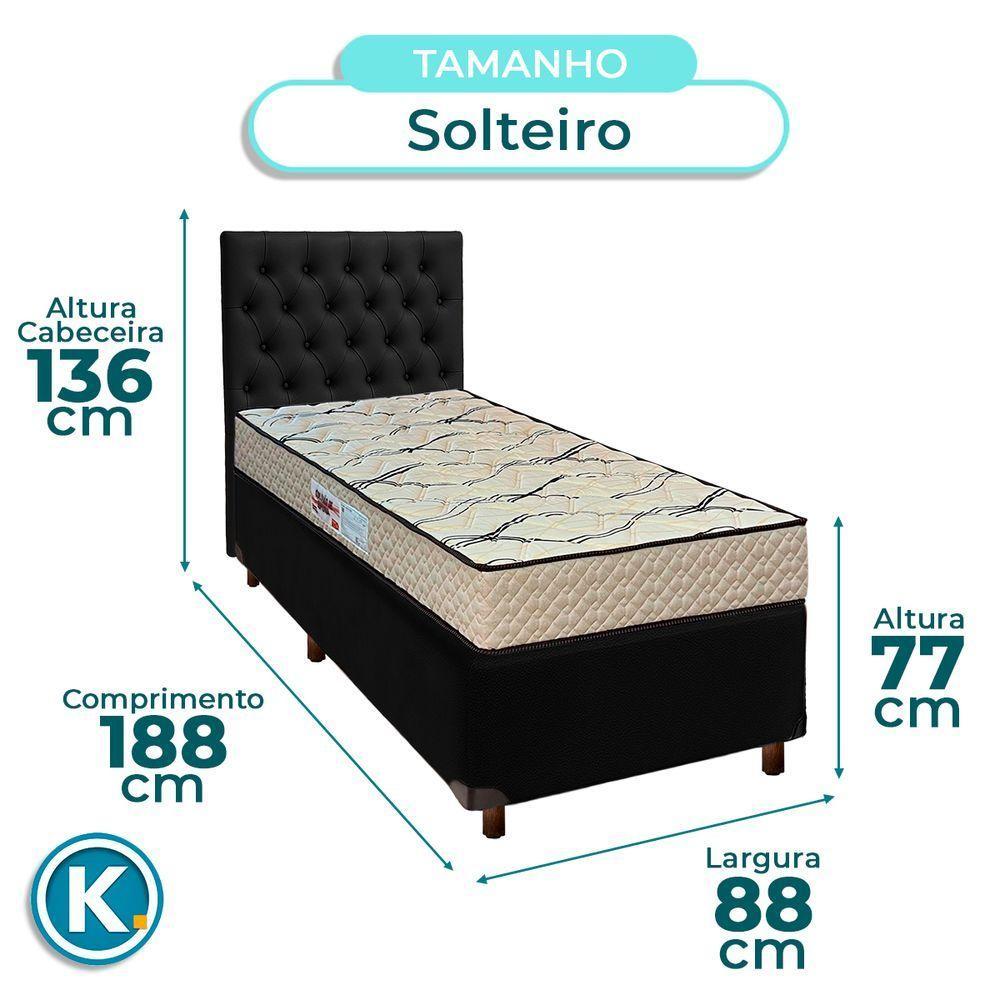 Kit Cabeceira + Cama Box + Colchão Solteiro D33 Maxsono Paropas - 3