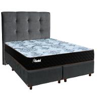 Conjunto Cama Box Blindado Casal + Colchão Molas Ensacadas Life Gold Paropas + Cabeceira - 1