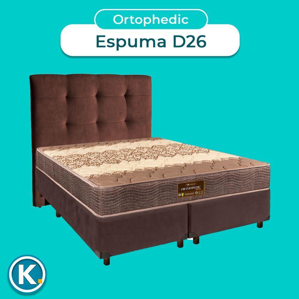 Conjunto Cama Box Marrom Queen + Colchão D26 Ortophedic Sankonfort + Cabeceira - 4