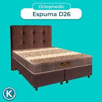 Conjunto Cama Box Marrom Queen + Colchão D26 Ortophedic Sankonfort + Cabeceira