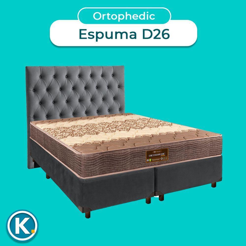 Conjunto Cama Box Cinza Queen + Colchão D26 Ortophedic Sankonfort + Cabeceira - 4