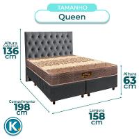 Conjunto Cama Box Cinza Queen + Colchão D26 Ortophedic Sankonfort + Cabeceira - 3