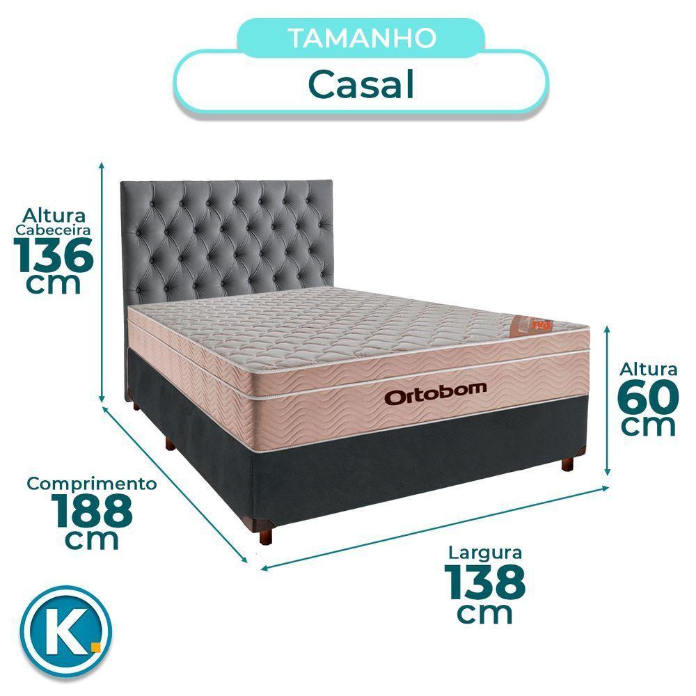 Kit Cabeceira + Cama Box + Colchão Casal Molas Ensacadas Airtech Ortobom - 3