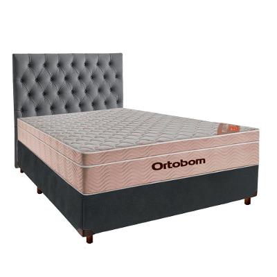 Kit Cabeceira + Cama Box + Colchão Casal Molas Ensacadas Airtech Ortobom
