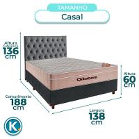 Kit Cabeceira + Cama Box + Colchão Casal Molas Ensacadas Airtech Ortobom - 3