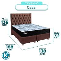 Conjunto Cama Box Blindado Casal + Colchão Molas Ensacadas Life Gold Paropas + Cabeceira - 3