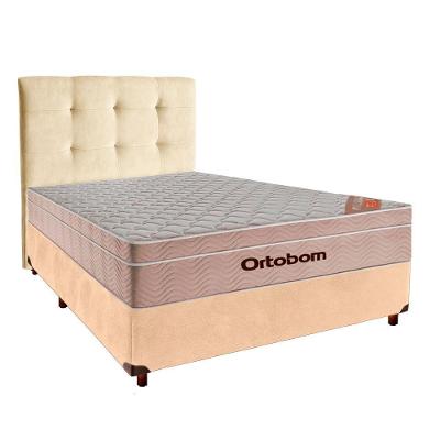 Kit Cabeceira + Cama Box + Colchão Casal Molas Ensacadas Airtech Ortobom