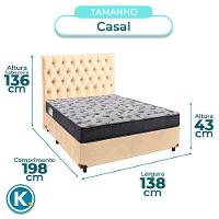 Conjunto Cama Box Perola Casal + Colchão D33 Iso100 Ortobom + Cabeceira - 3