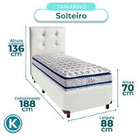 Conjunto Cama Box Branco Solteiro + Colchão Molas Ensacadas Blue Paropas + Cabeceira - 3