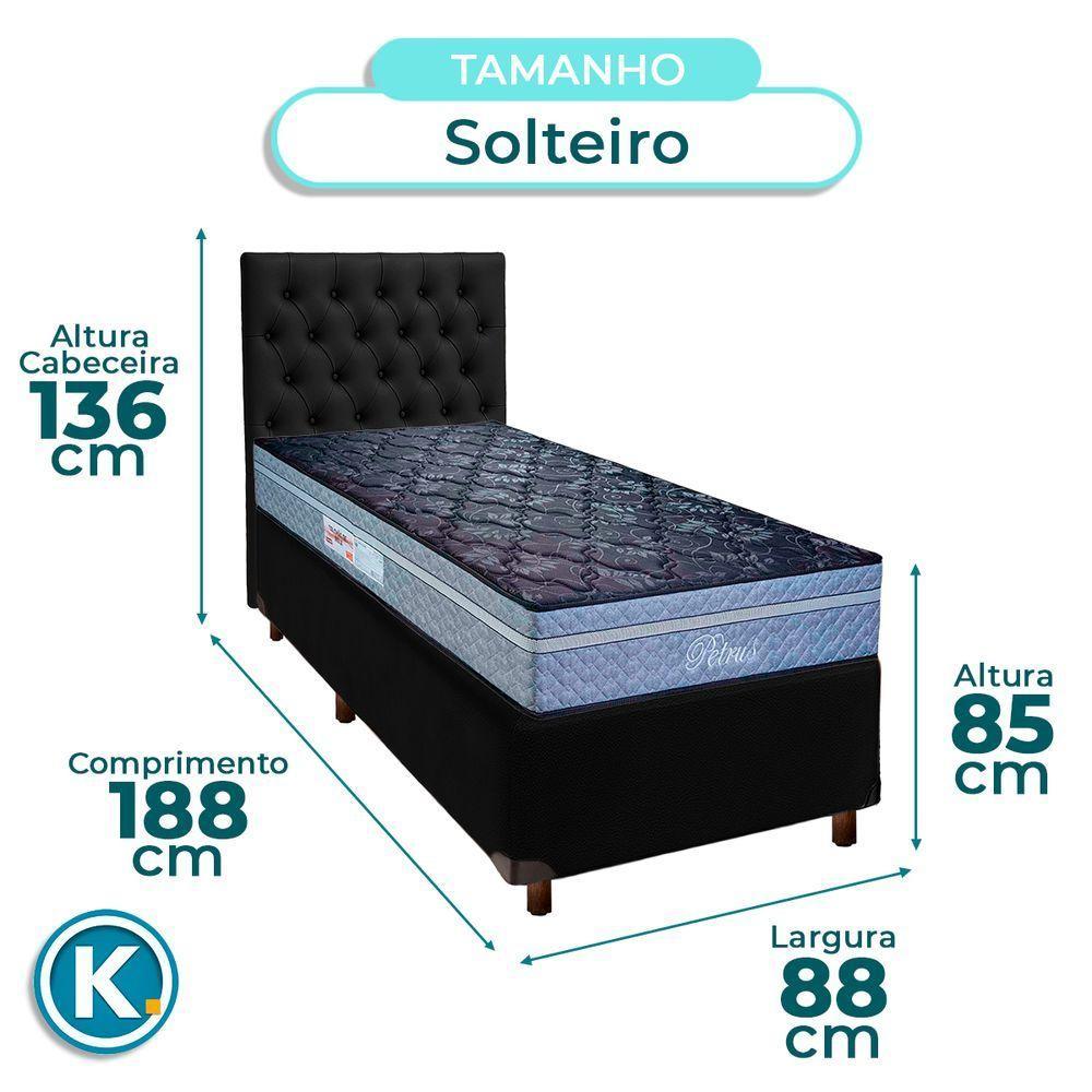 Kit Cabeceira + Cama Box + Colchão Solteiro Molas Ensacadas Petrus Paropas - 3