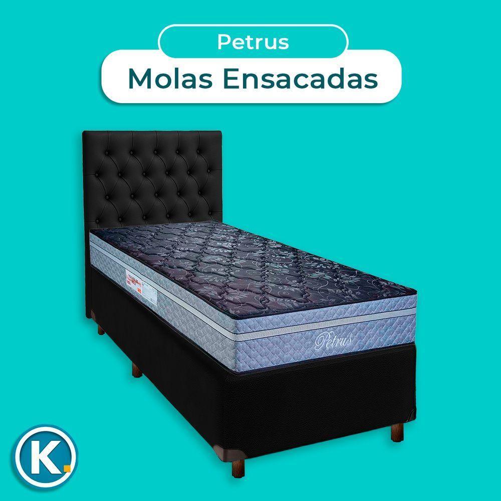 Kit Cabeceira + Cama Box + Colchão Solteiro Molas Ensacadas Petrus Paropas - 4