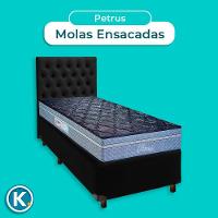 Kit Cabeceira + Cama Box + Colchão Solteiro Molas Ensacadas Petrus Paropas