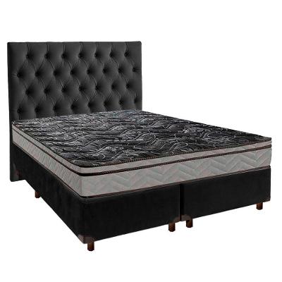 Conjunto Cama Box Blindado Casal + Colchão D28 Conforto Paropas + Cabeceira