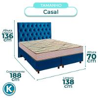 Conjunto Cama Box Blindado Casal + Colchão D33 Maxsono Paropas + Cabeceira - 3