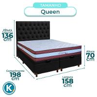 Conjunto Cama Box Bau Blindado Queen + Colchão Molas Ensacadas Legaccy Paropas + Cabeceira - 3