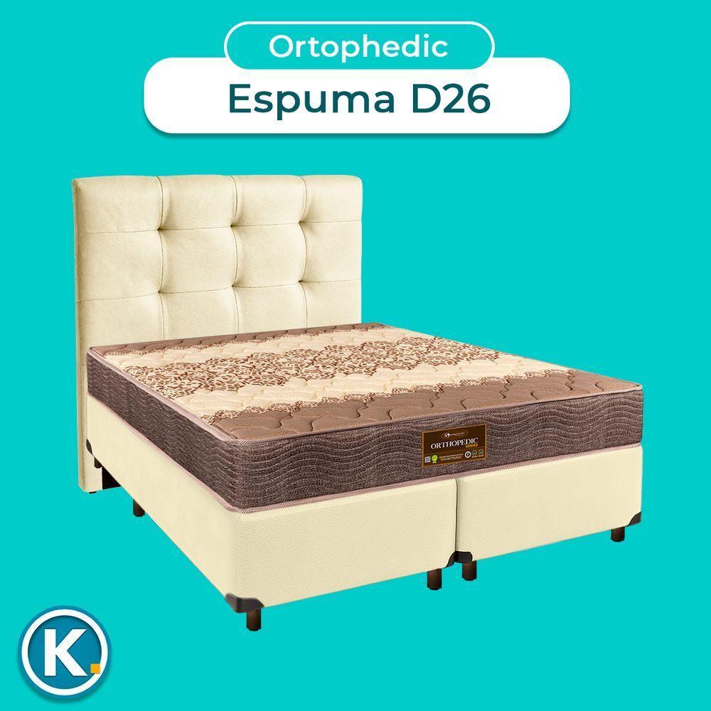 Conjunto Cama Box Bege Queen + Colchão D26 Ortophedic Sankonfort + Cabeceira - 4