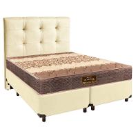Conjunto Cama Box Bege Queen + Colchão D26 Ortophedic Sankonfort + Cabeceira - 1