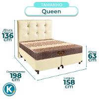 Conjunto Cama Box Bege Queen + Colchão D26 Ortophedic Sankonfort + Cabeceira - 3