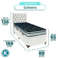 Conjunto Cama Box Bau Blindado Solteiro + Colchão D28 Conforto Paropas + Cabeceira - 3
