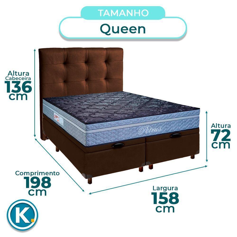 Conjunto Cama Box Bau Blindado Queen + Colchão Molas Ensacadas Petrus Paropas + Cabeceira - 5