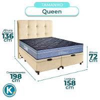 Conjunto Cama Box Bau Blindado Queen + Colchão Molas Ensacadas Petrus Paropas + Cabeceira - 3
