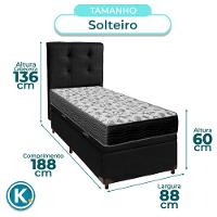 Conjunto Cama Box Bau Blindado Solteiro + Colchão D33 Iso100 Ortobom + Cabeceira - 3