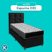 Conjunto Cama Box Bau Blindado Solteiro + Colchão D33 Iso100 Ortobom + Cabeceira