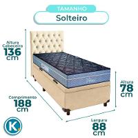 Conjunto Cama Box Bau Blindado Solteiro + Colchão Molas Ensacadas Petrus Paropas + Cabeceira - 3